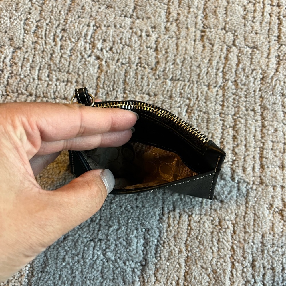 Coach Leather Zip Card Case with Key Ring - Picture 7 of 12